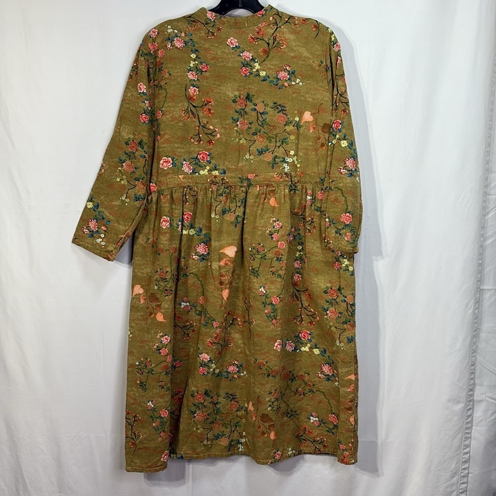 🦙 Best Tailor cotton linen blend Asian inspired floral dress - Picture 5 of 6